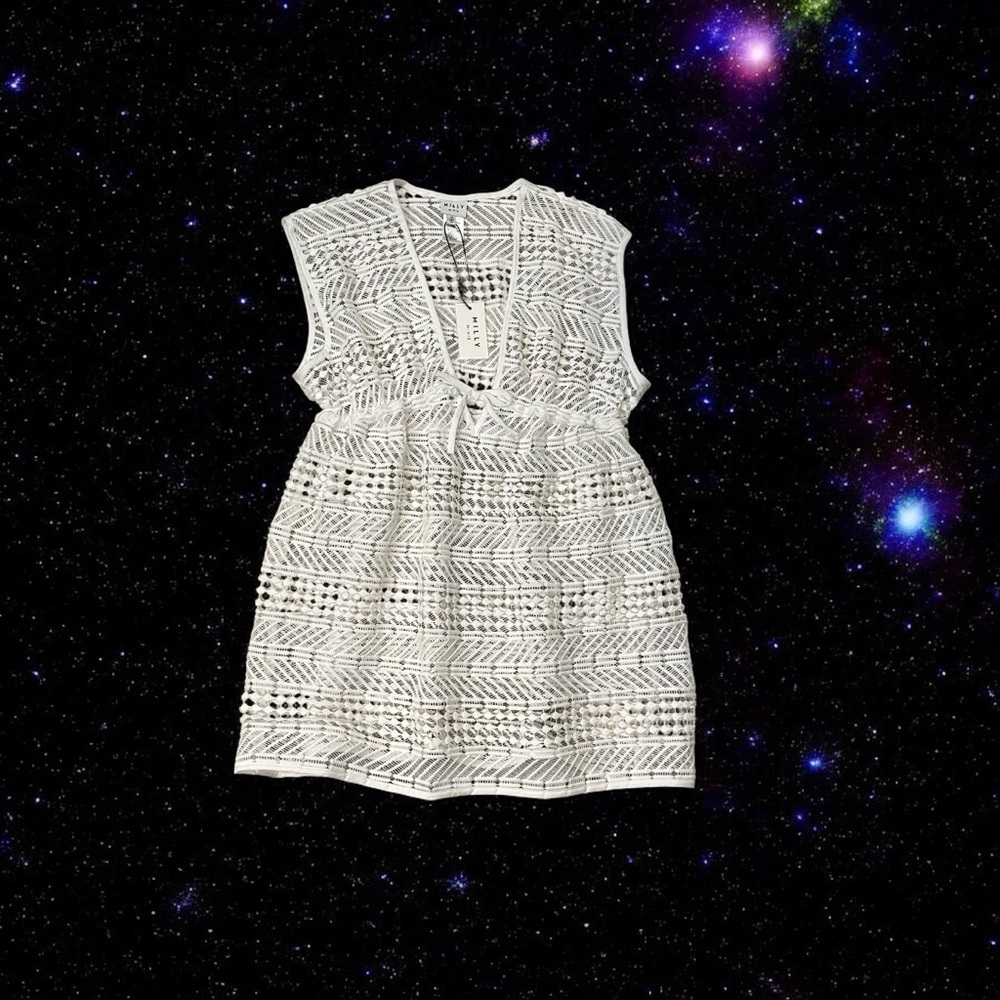 NWT Milly Minis ‘Crochet Corvo Coverup’ in White Cotton Girls Size 12